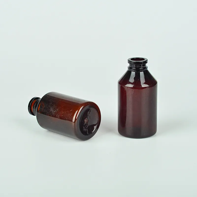 Brown Plastic Vaccine Vials Laboratory Veterinary Medicine Liquid Vials